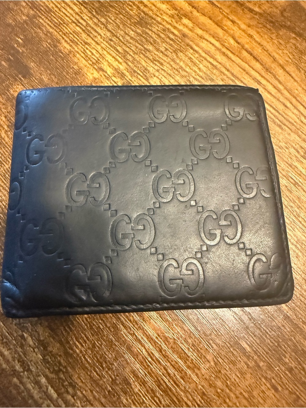 Gucci Black Embossed GG Leather Wallet-COA included